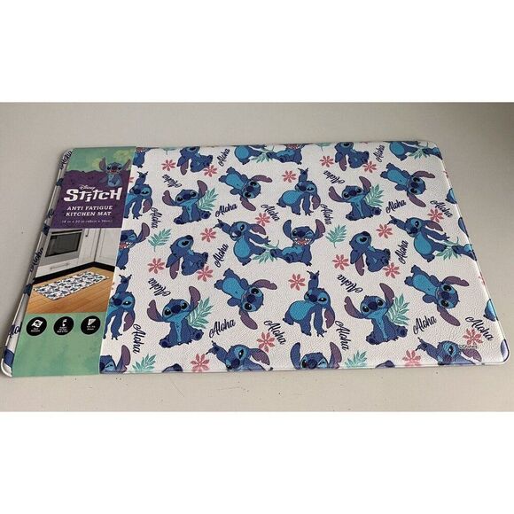 Disney Stitch Anti Fatigue Kitchen Mat 18 X 30” Aloha Hibiscus Tropical NEW - Picture 2 of 12